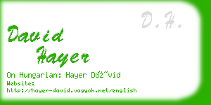 david hayer business card